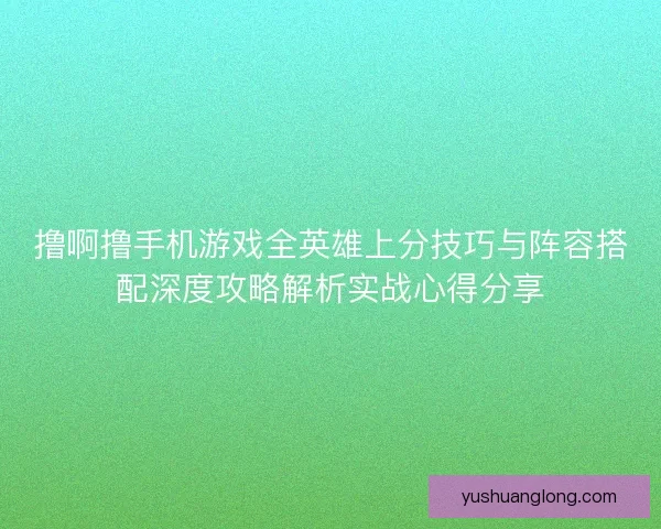 撸啊撸手机游戏全英雄上分技巧与阵容搭配深度攻略解析实战心得分享