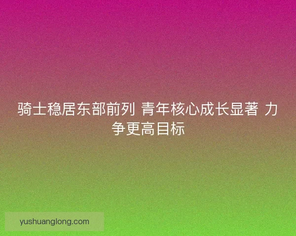 骑士稳居东部前列 青年核心成长显著 力争更高目标