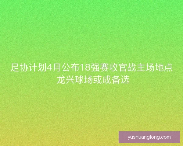 足协计划4月公布18强赛收官战主场地点 龙兴球场或成备选