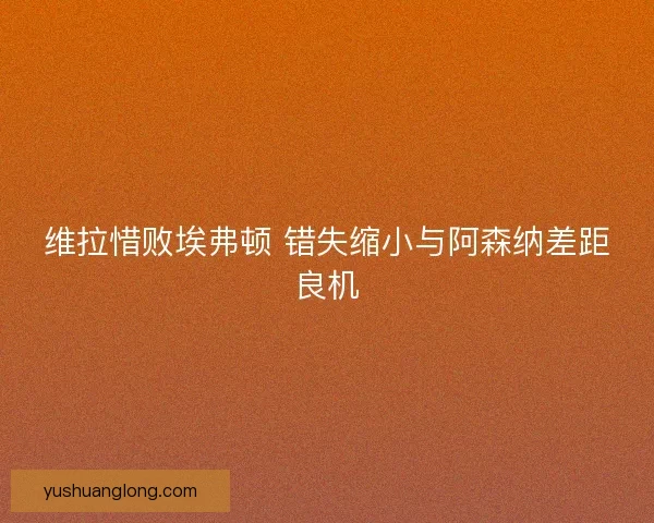 维拉惜败埃弗顿 错失缩小与阿森纳差距良机