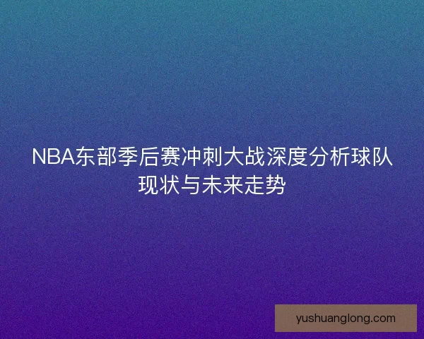 NBA东部季后赛冲刺大战深度分析球队现状与未来走势